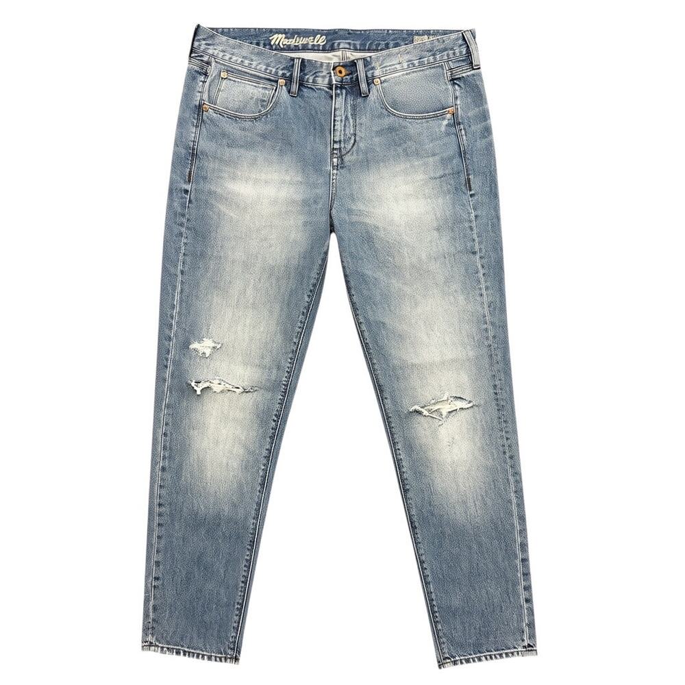 Madewell Boyfriend Jeans Low Rise Slouchy Distressed Light Wash 90s Denim 28